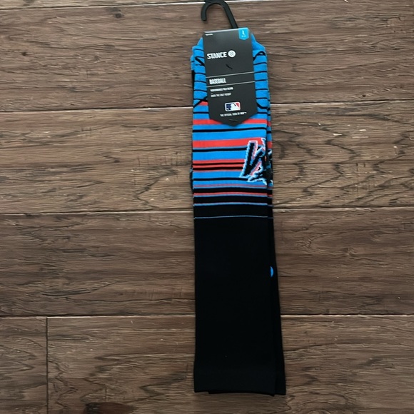 Stance Miami Marlins Over the Calf Socks Size L - Picture 4 of 4